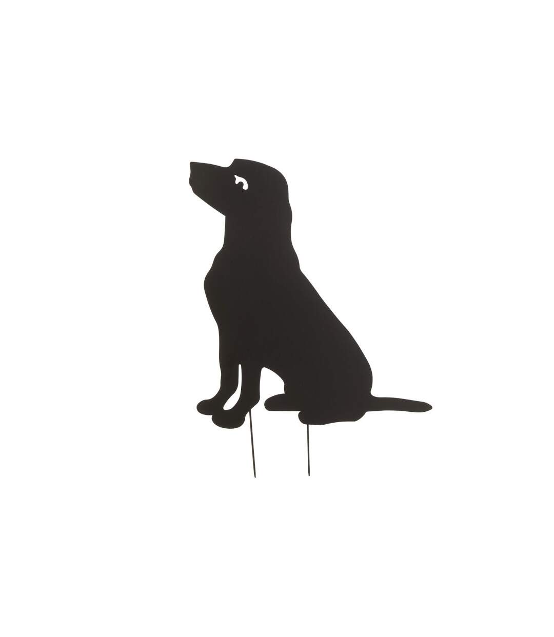Décoration de Jardin en Métal Chien 76cm Noir-1