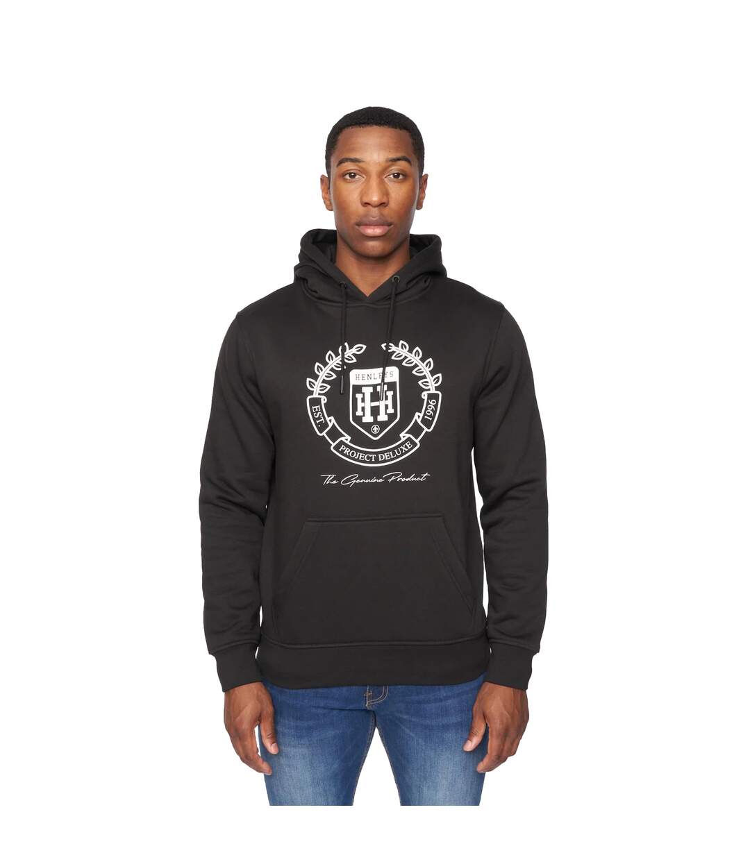 Sweat À Capuche Myer Homme Noir Henleys-2
