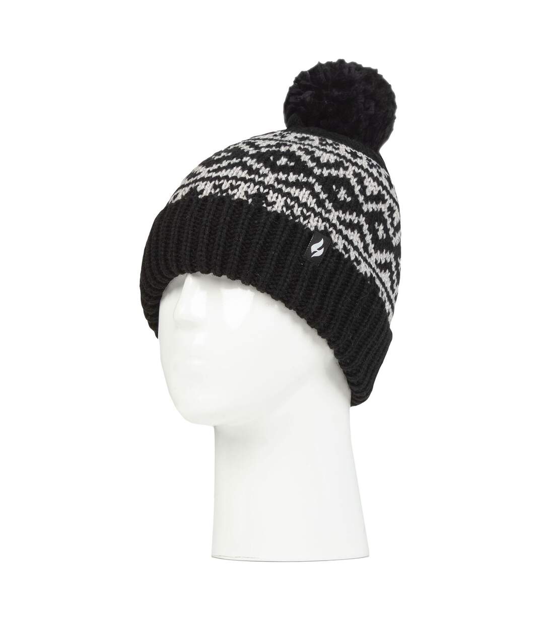 Cosy Patterned Bobble Hat for Women | Cable Knit Beanie with Fleece Lining-3
