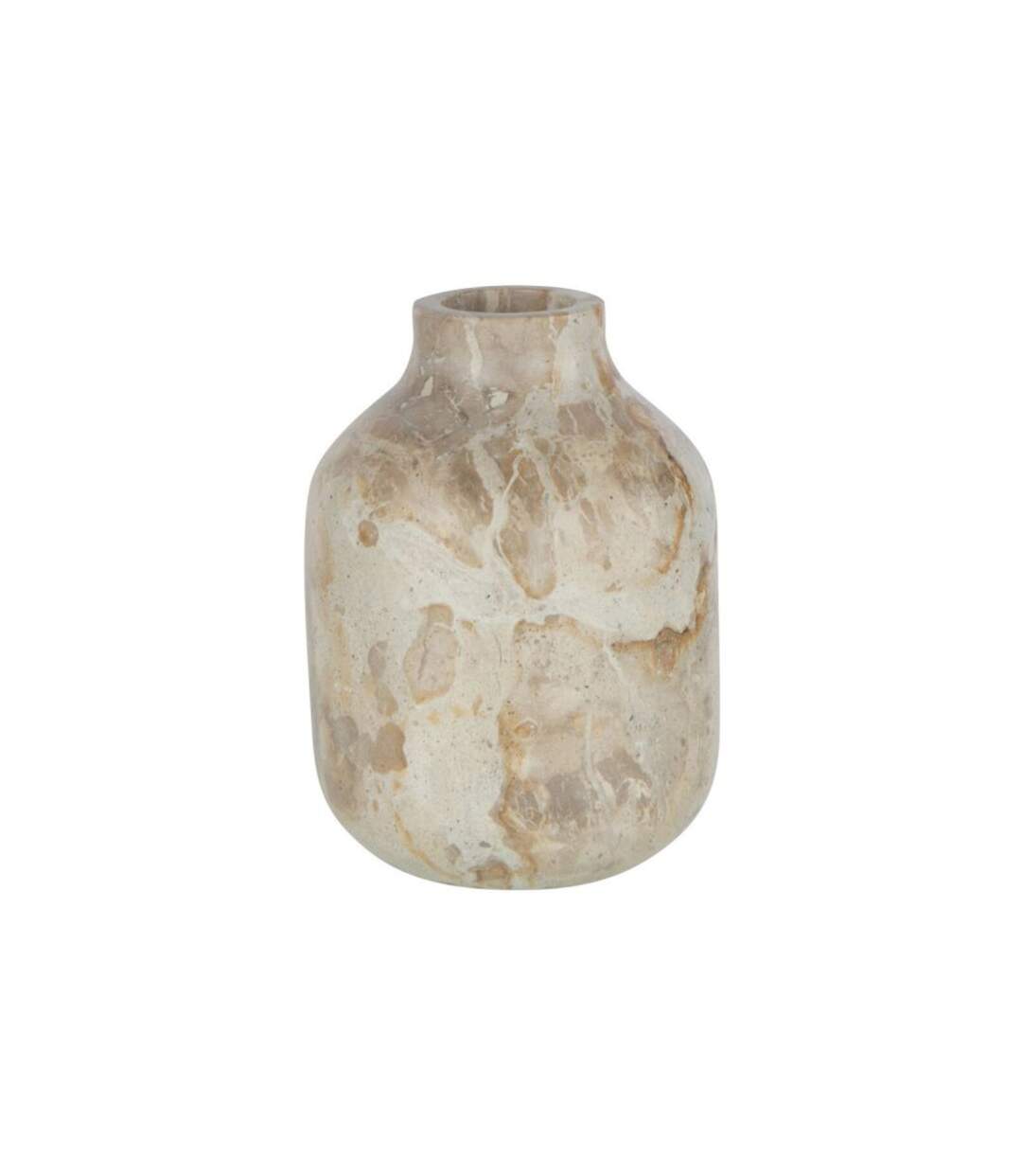 Vase Bouteille Déco Marbre 15cm Beige-1