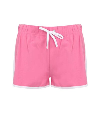 Short Rétro Femme Rose Blanc Skinni Fit