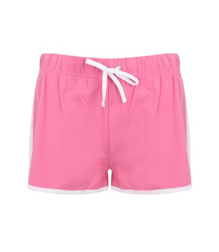 Short Rétro Femme Rose Blanc Skinni Fit