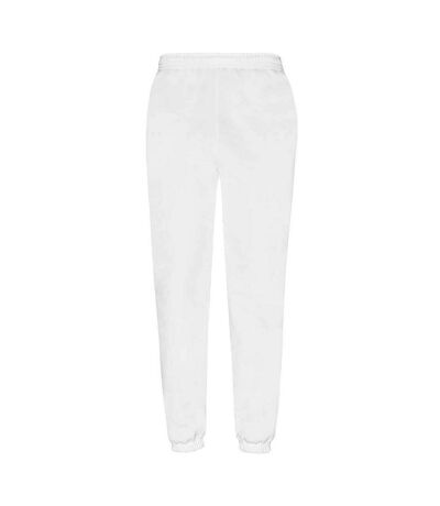 Mens classic elasticated hem jogging bottoms white Fruit of the Loom