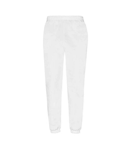 Mens classic elasticated hem jogging bottoms white Fruit of the Loom