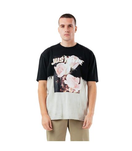 Hype Mens Rose Fire Oversized T-Shirt (Noir/Crème) - UTHY6641