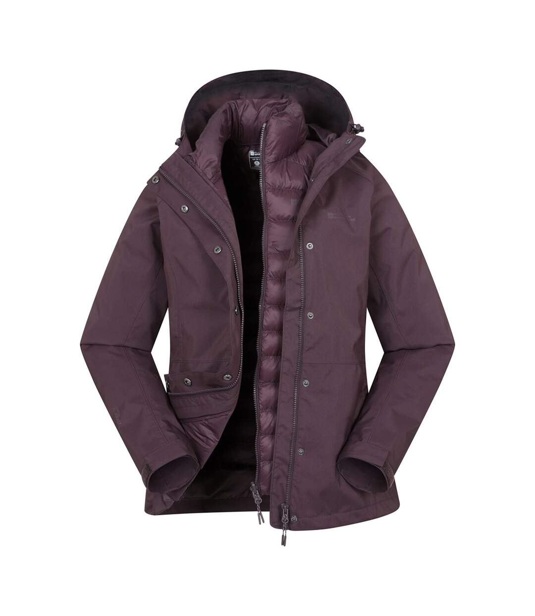 Womens/ladies Alaskan 3 In 1 Padded Jacket Dark Burgundy Mountain Warehouse-2