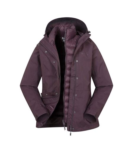 Womens/ladies Alaskan 3 In 1 Padded Jacket Dark Burgundy Mountain Warehouse