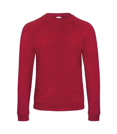 B&C Denim Mens Starlight Raglan Slub Sweatshirt (Chic Red)