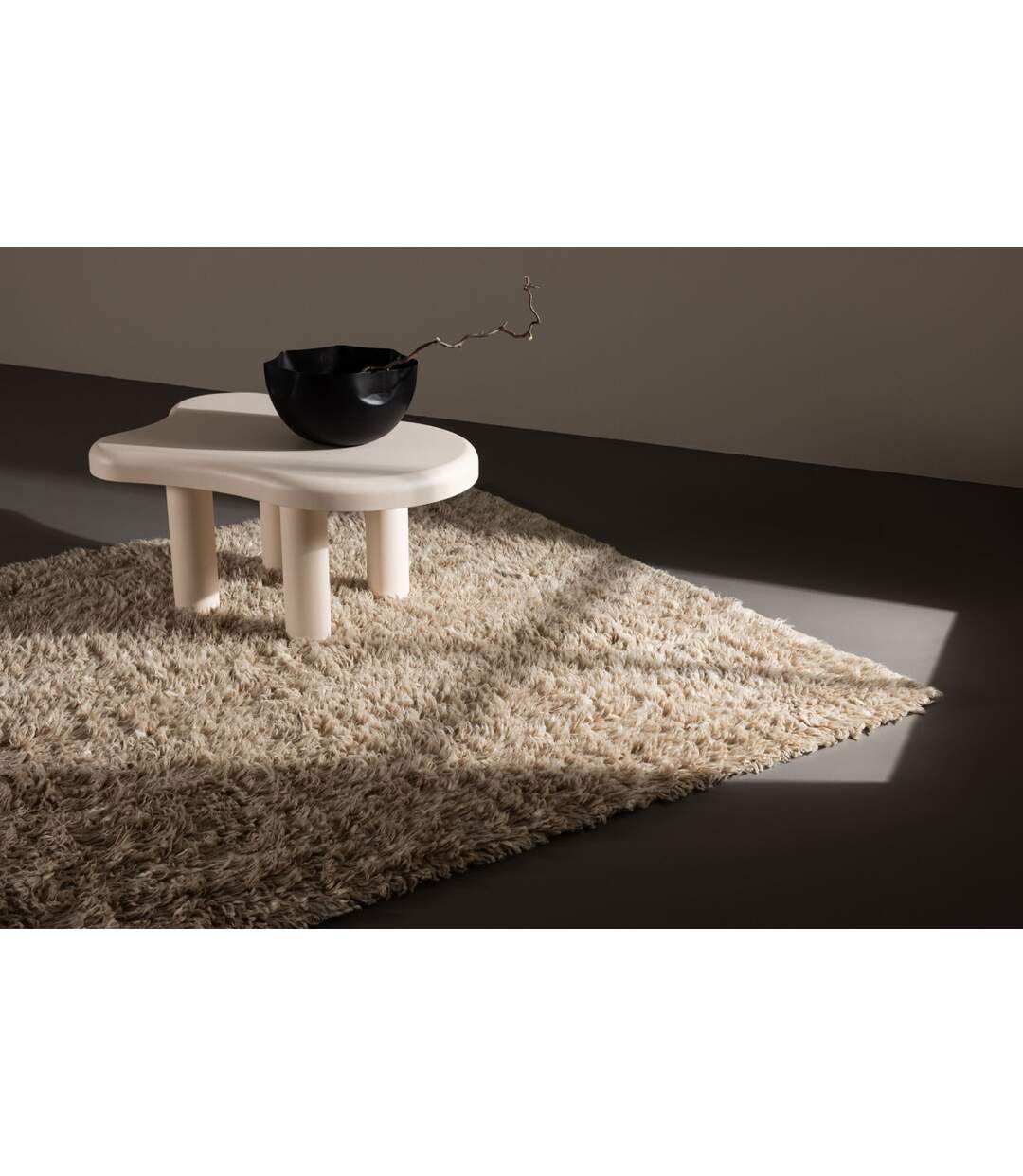 Tapis Rectangulaire en Laine Leiko 160x230cm Beige-5
