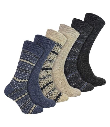 6 Pairs Mens Thick Alpaca Durable Boot Socks