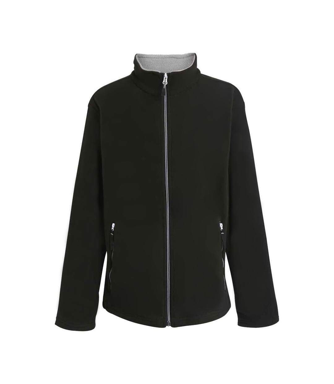 Mens Ascender Fleece Jacket Black Mineral Grey Regatta-1