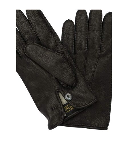 Mens Hainz5 Nappa Leather Gloves Medium Brown Boss