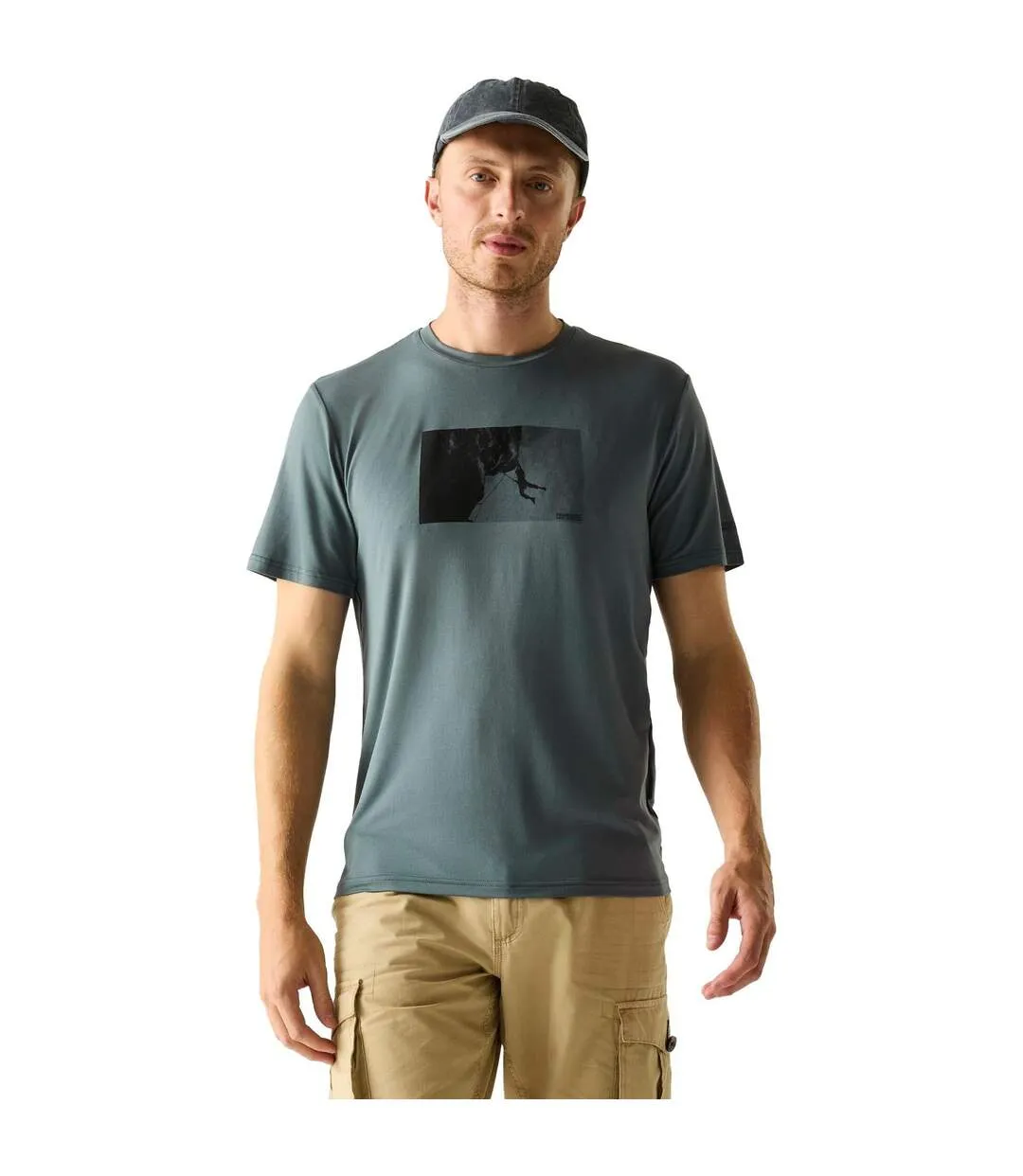 T-shirt Manches Courtes Motif/style Imprimé Fingal Homme Gris Foncé Imprimé Regatta-1