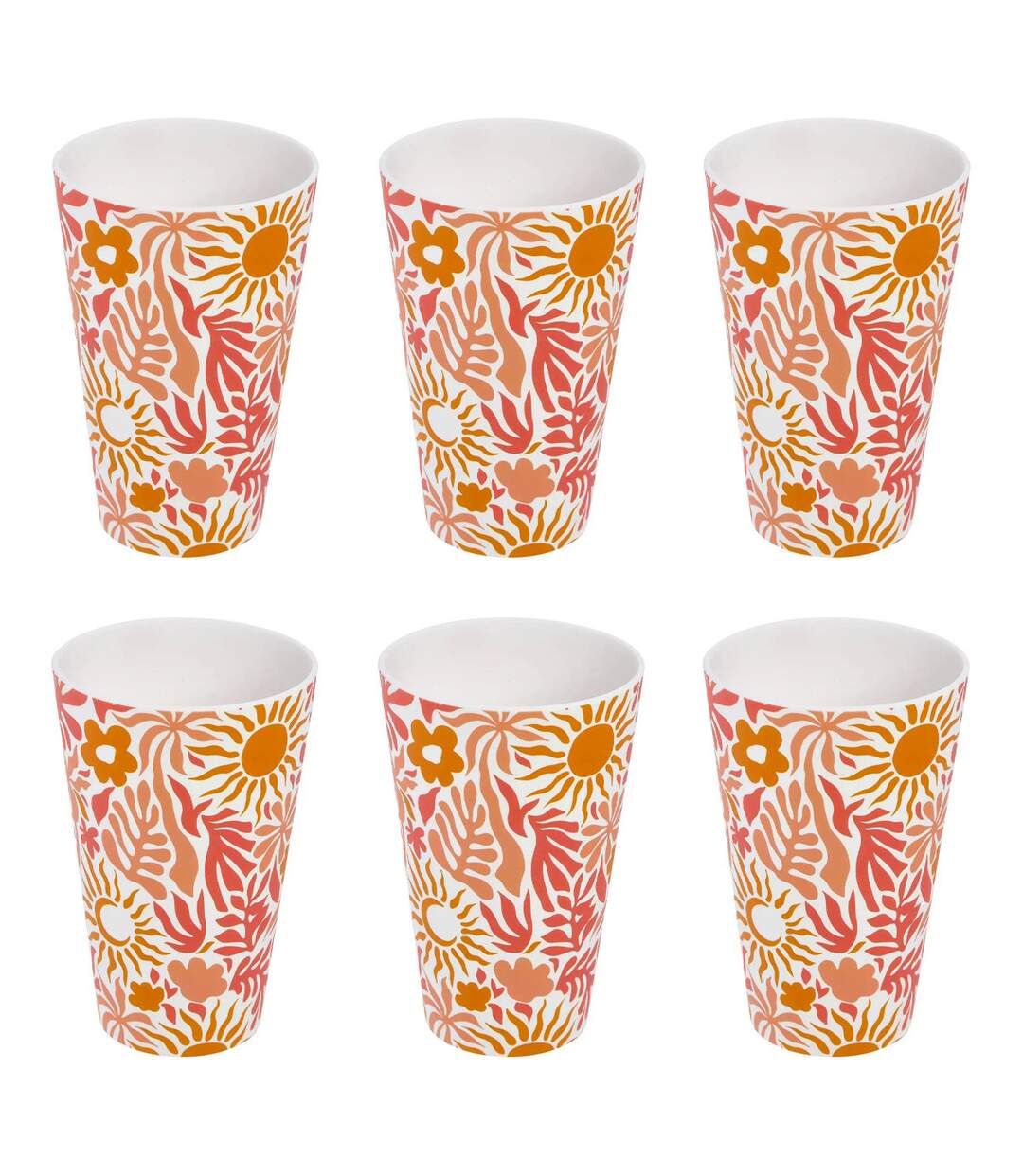 Lot de 6 Verres Réutilisables Soléa 38cl Multicolore-1