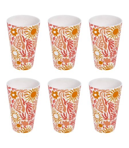 Lot de 6 Verres Réutilisables Soléa 38cl Multicolore