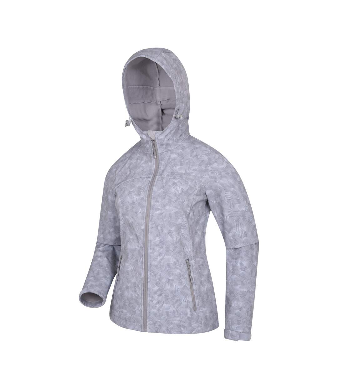 Womens/ladies printed water resistant soft shell jacket light grey Exodus