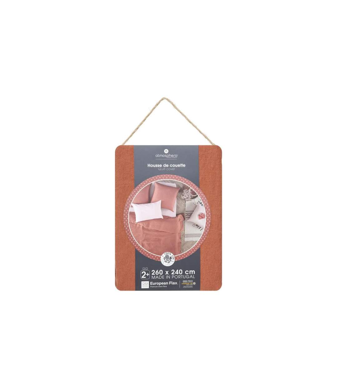 Housse de Couette Lin Adorable 260x240cm Terracotta-3