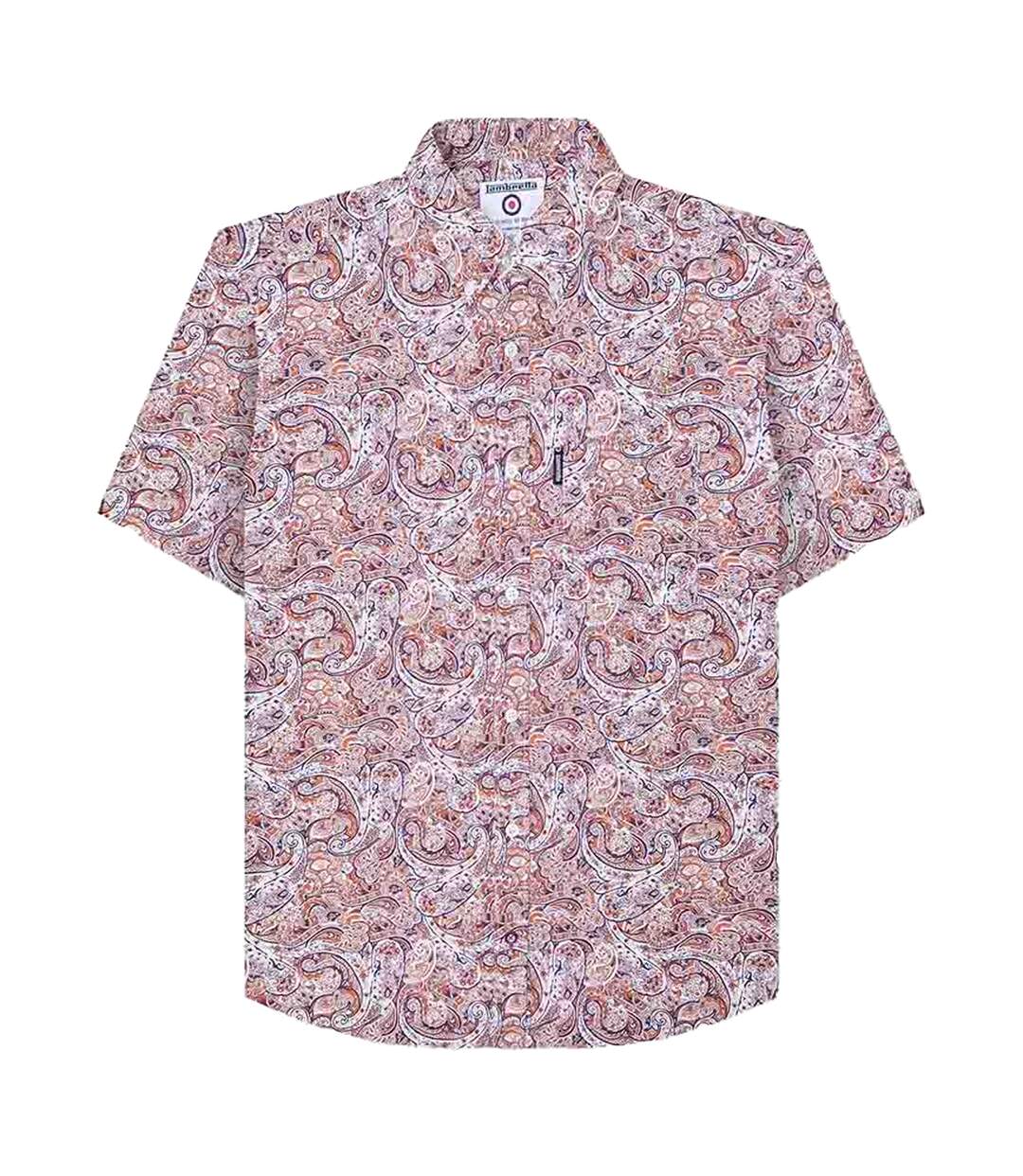 Chemise homme rouille / blanc Lambretta-1