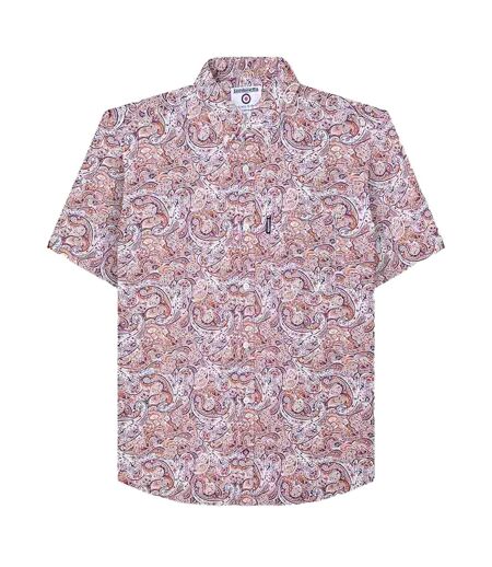 Chemise homme rouille / blanc Lambretta