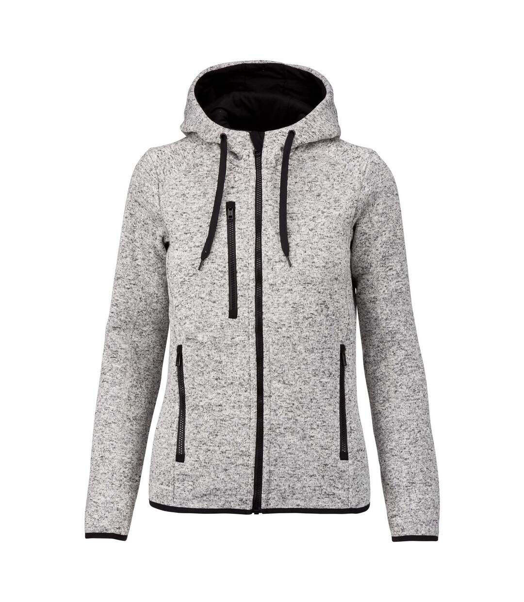 Womens/ladies heather hooded jacket light grey melange Proact