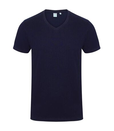 Skinni Fit - T-shirt à manches courtes et col en V - Homme (Bleu marine) - UTRW4428