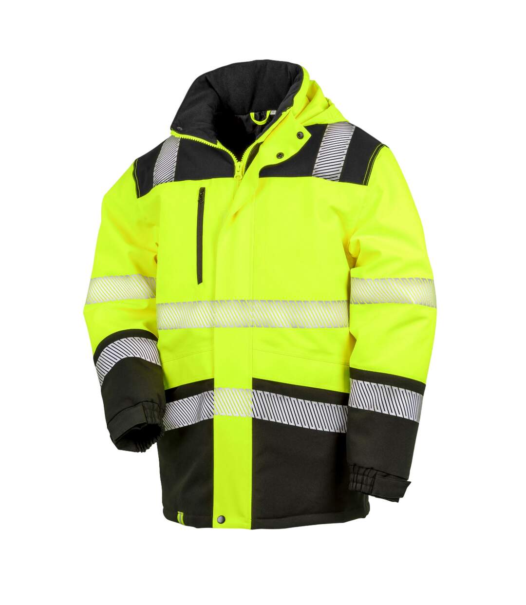 Mens printable safety soft shell jacket fluorescent yellow/black SAFE-GUARD by Result-1