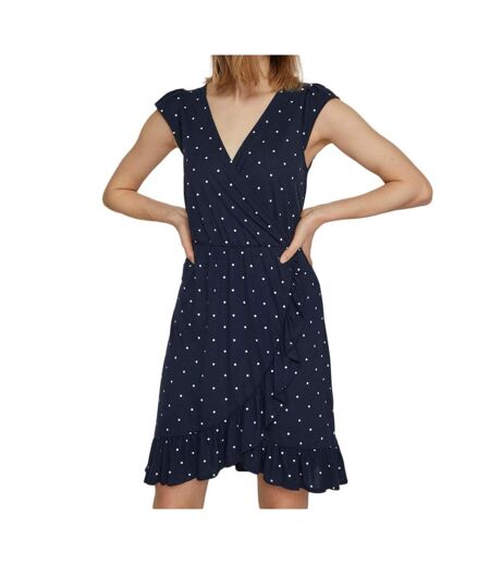 Robe Marine/Pois à volants Femme Vila Mooney - L