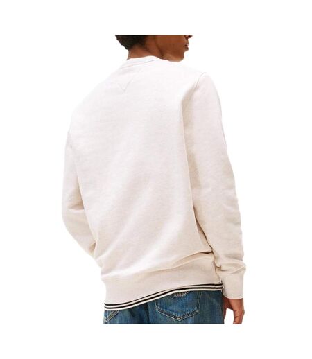 Sweat beige homme tommy hilfiger badge crew - l