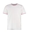 Kustom Kit Mens Fashion Fit Tipped T-Shirt (White/Red/Royal Blue) - UTPC3394