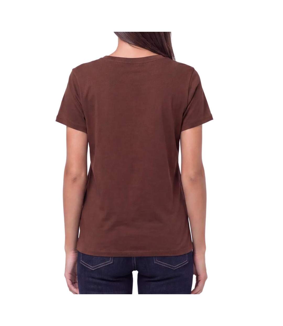 T-Shirt marron femme teddy smith ribelles-2