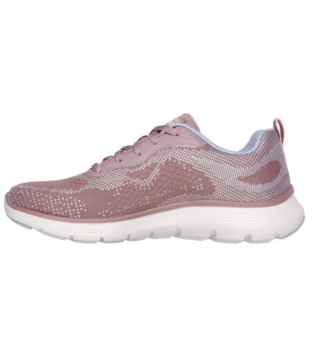 Womens/ladies Flex Appeal 5.0 Crusing Thru Trainers Mauve Light Blue Skechers