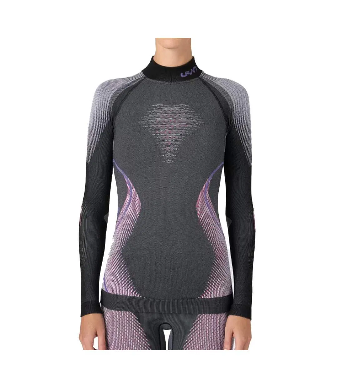 Haut thermique noir/rose femme uyn evolutyon-1