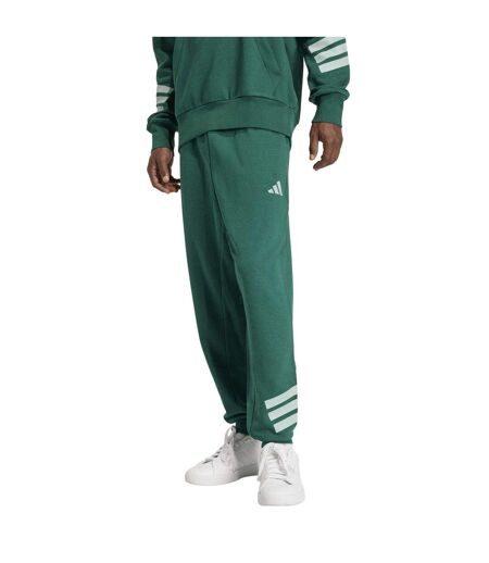 Mens 3 Stripes Tapered Slim Running Jogging Bottoms Collegiate Green Adidas