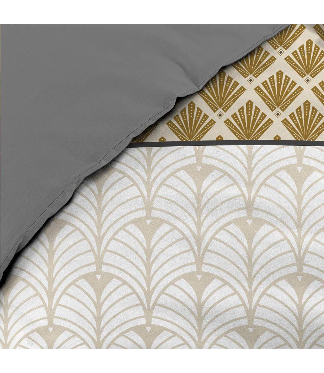 Parure de Lit 3 Pièces Stria 240x220cm Ocre-4