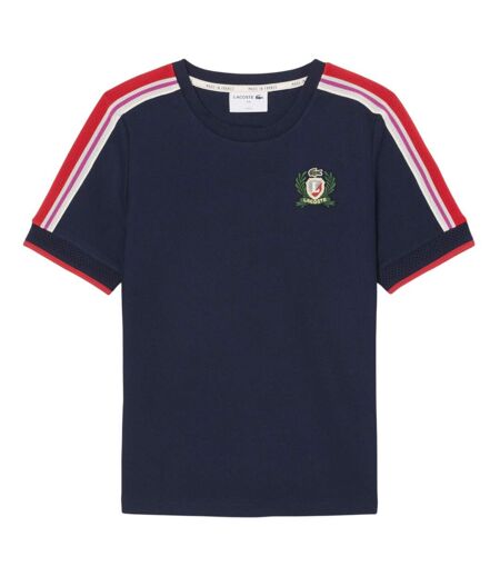 T-shirt Motif/style Badge Femme Bleu Marine Foncé Lacoste