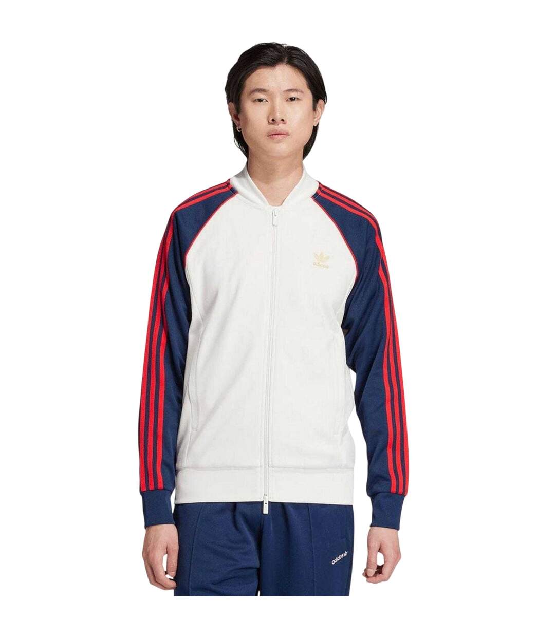 Veste De Survêtement Motif/style 3 Rayures Classics Homme Blanc Adidas-4
