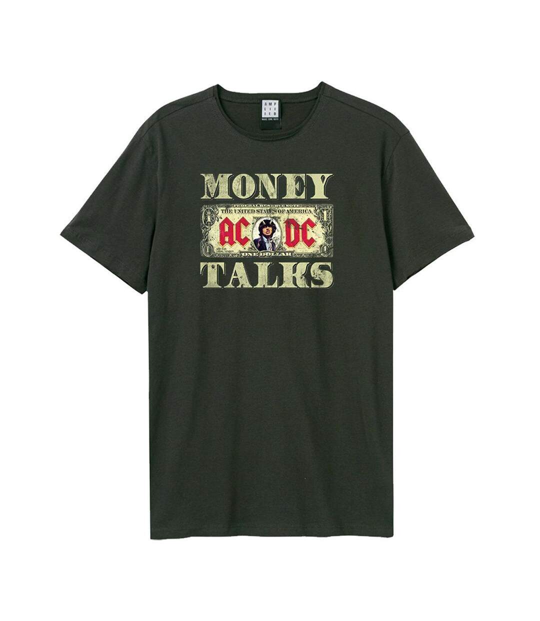 T-shirt Money Talks Adulte Charbon Amplified-1