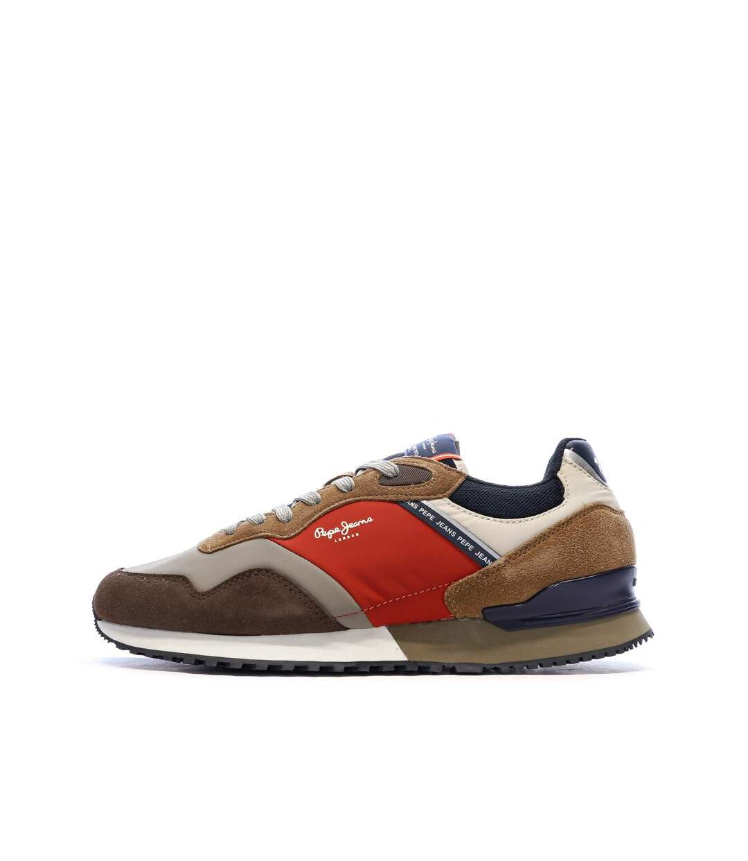 Baskets marron/rouge/marine homme pepe jeans brit road m-1