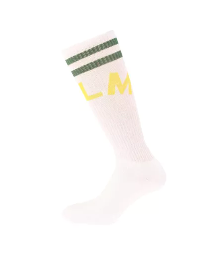 Chaussettes Style Universitaire Adulte Blanc Jaune Palm Angels