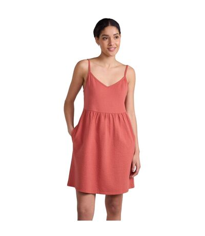 Womens/ladies Sienna Seersucker Midi Dress Rust Mountain Warehouse