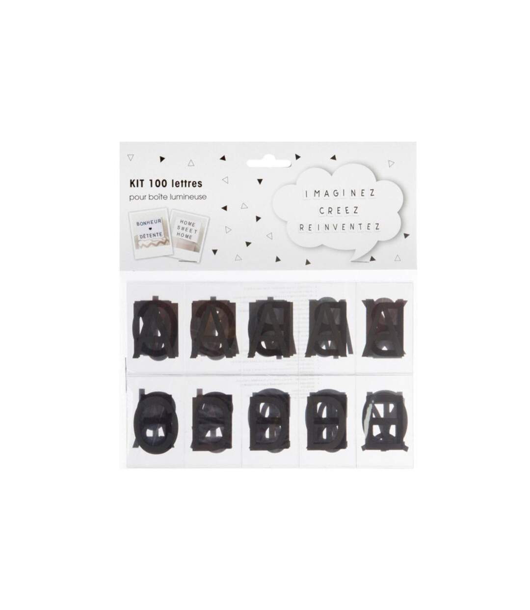 Lot de 100 Lettres pour Boîte Lumineuse 6cm Noir-1