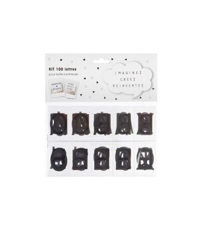 Lot de 100 Lettres pour Boîte Lumineuse 6cm Noir