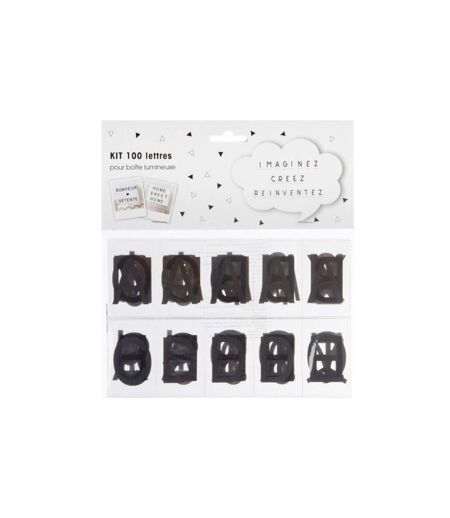 Lot de 100 Lettres pour Boîte Lumineuse 6cm Noir