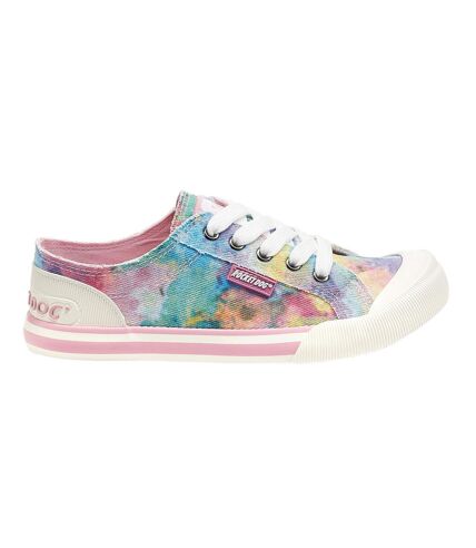 Womens/ladies jazzin candy tie dye casual shoes pink/multicoloured Rocket Dog