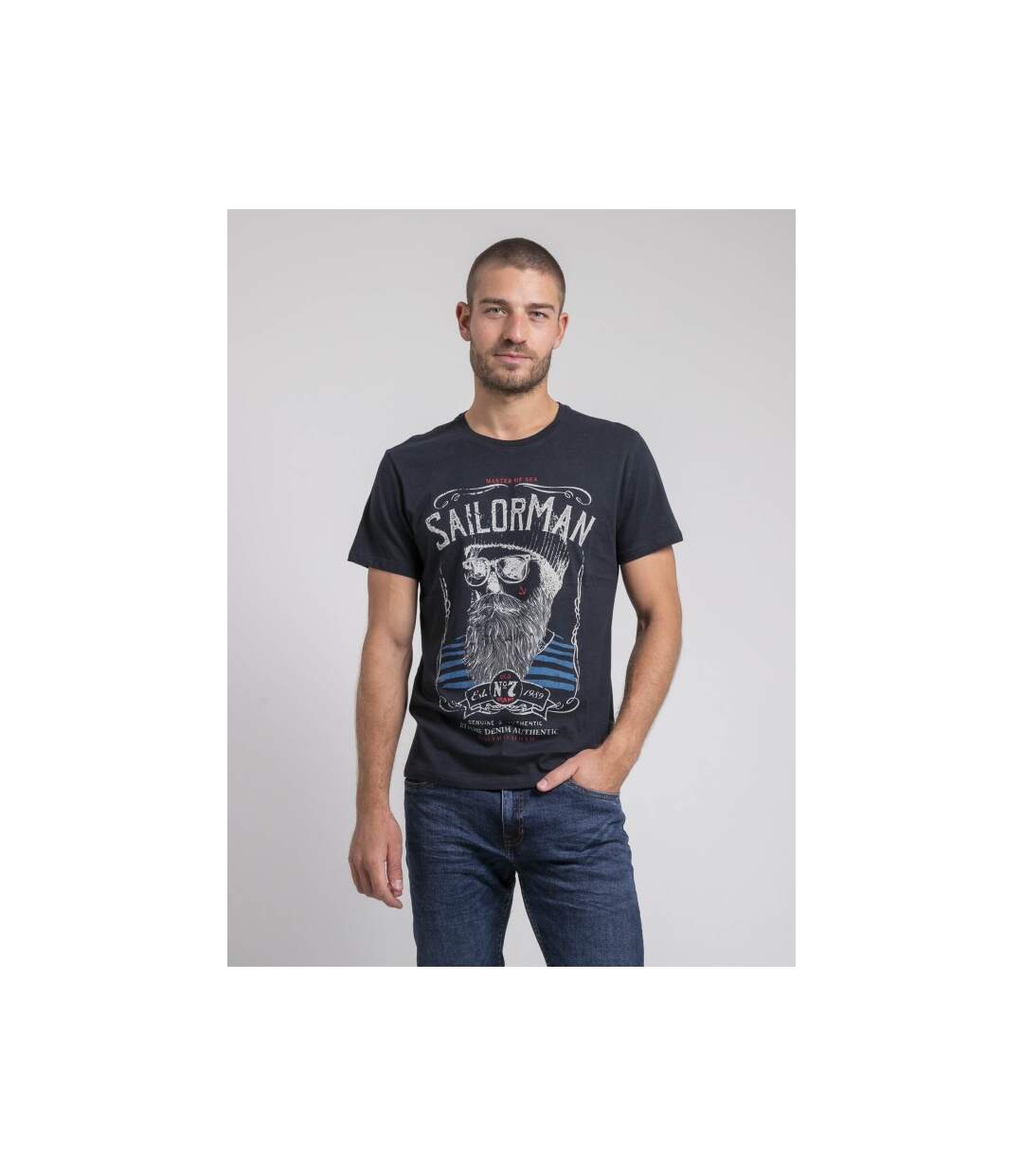 T-shirt col rond pur coton JIMARTIN-1