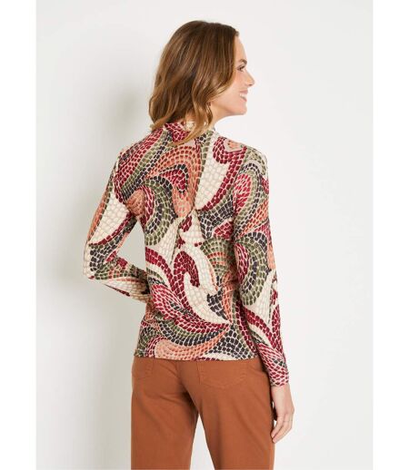 T-shirt court chaud col montant graphique