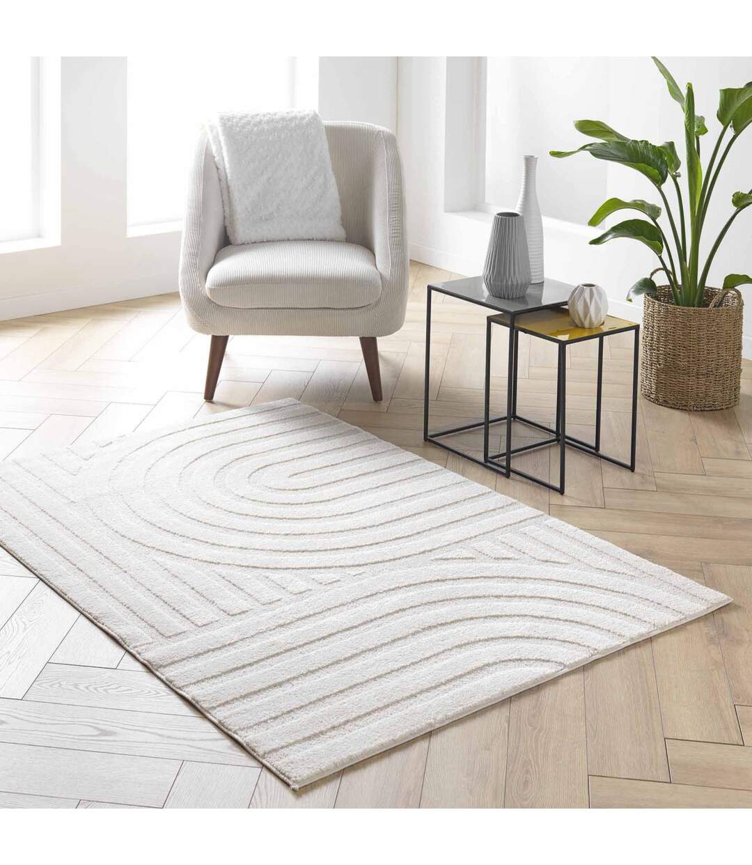 Tapis Déco en Relief Maximus 120x170cm Naturel-4