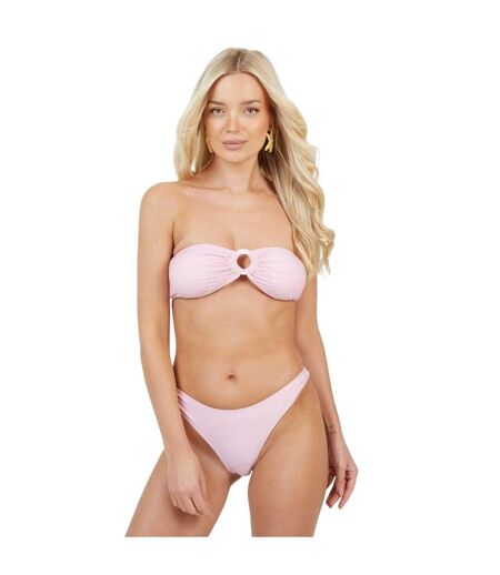 Womens/ladies Mid Rise Bikini Bottoms Pink Brave Soul