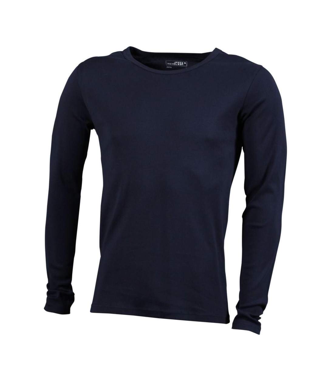 James and Nicholson Mens Long-Sleeved T-Shirt (Navy)