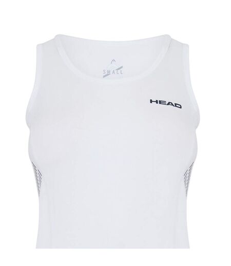 Womens/ladies Scoop Neck Slim Tank Top White Head